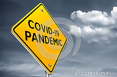 COVID 19 pandemic - roadsign message Stock Photo