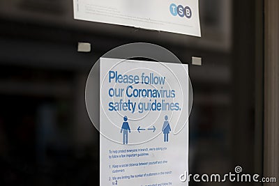 COVID 19 pandemic TSB safety guidelines Editorial Stock Photo