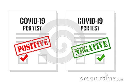 Covid pcr test certificate, vector illustration Vector Illustration