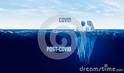 Covid and post-covid era concept with iceberg Stock Photo