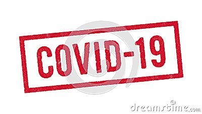 Covid-19 red ink stamp Cartoon Illustration