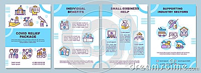 Covid relief package brochure template Vector Illustration