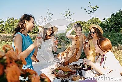 COVID Safe Summer picnic. Summer Party Ideas. Safe and Festive Ways to Host Small, Outdoor Gathering with friends Stock Photo