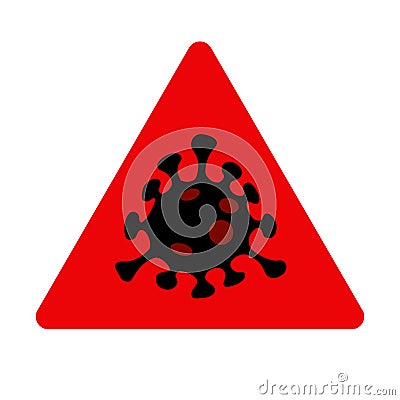 COVID-19 SARS CoV 2 coronavirus flat vector warning sign, No. 4 variant Vector Illustration