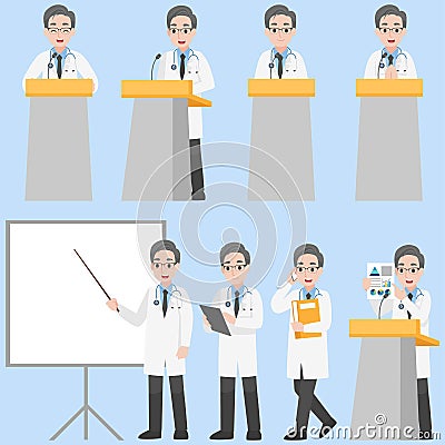 Set of Doctors Character design Vector Illustration