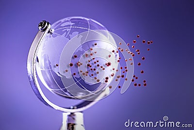 Covid-19 is spreading across the world, WUHAN virus concept. 3D rendering Stock Photo