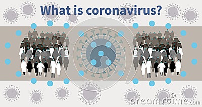 COVID-19 spreads among people and infects society Vector Illustration