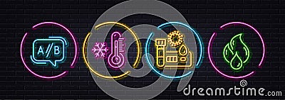 Covid test, Ab testing and Low thermometer minimal line icons. For web application, printing Vector Vector Illustration