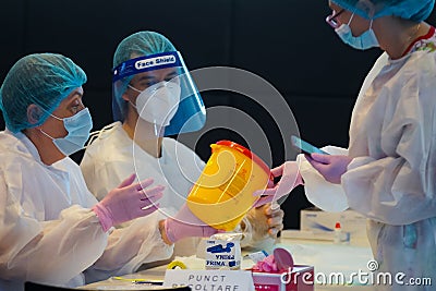 Covid-19 test in Bucharest, Romania Editorial Stock Photo