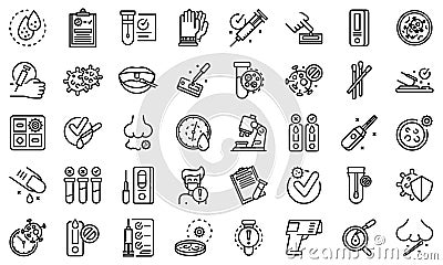 Covid test icon, outline style Vector Illustration