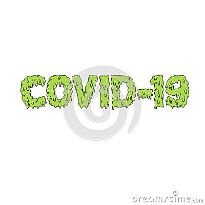 Covid-19 Text Grime Art Cartoon Illustration