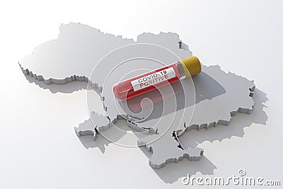 Covid-19 and Ukraine map Stock Photo