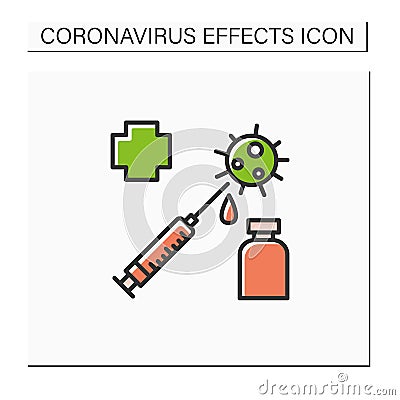 Covid vaccination color icon Vector Illustration