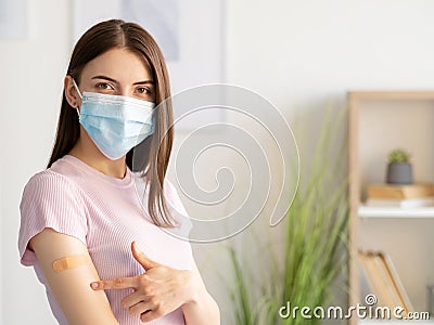 covid vaccination female patient health protection Stock Photo