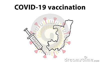 COVID-19 vaccination in Republic of the Congo Cartoon Illustration
