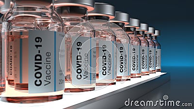 covid 19 vaccine bottles on abstract background 3 Stock Photo