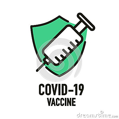 Covid-19 Vaccine icon design concept. Novel Coronavirus 2019-nCoV. Vector Illustration