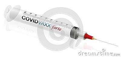 Covid Vaccine Syringe Injection Vector Illustration