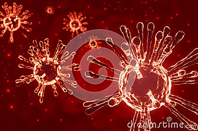 Covid-19 virus Coronavirus 3d render illustration Cartoon Illustration