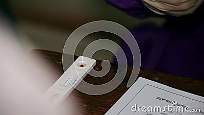 COVID-19 virus disease test, Coronavirus crisis, global pandemic outbreak, rapid strep test RST Stock Photo