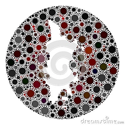 Covid Virus Hole Circle Phuket Map Mosaic Vector Illustration