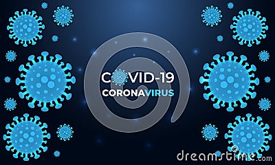 Covid-19 virus infection. Coronavirus dark blue medical vector background. Vector Illustration