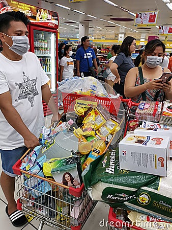 Covid-19 virus pandemic shopping philippines Editorial Stock Photo