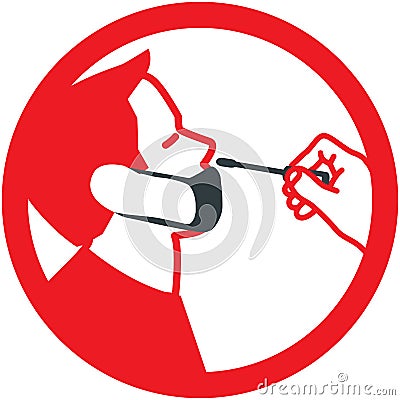 Covid-19 virus swab test icon Vector Illustration