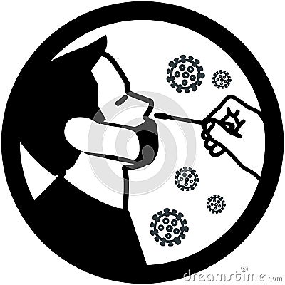 Covid-19 virus swab test icon Vector Illustration