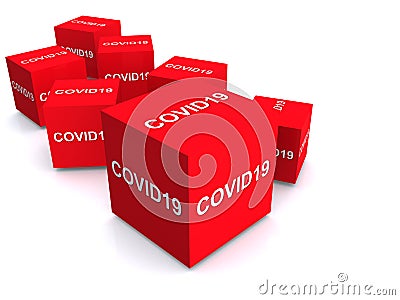 Covid19 word blocks Stock Photo