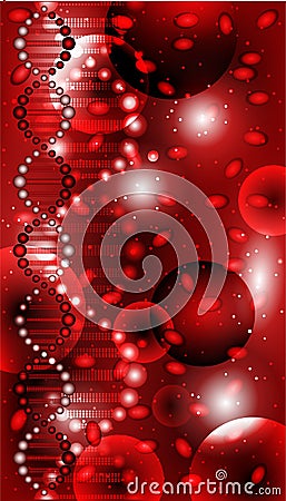 Deoxyribonucleic acid DNA, blood wallpaper Vector Illustration