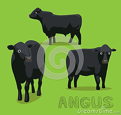 Cow Angus Cartoon Vector Illustration Vector Illustration