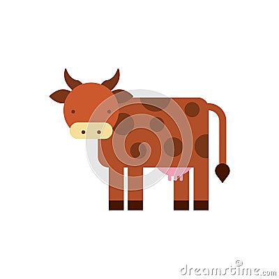 Cow animal isolated icon Vector Illustration