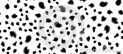 Cow fur black and white simple seamless pattern Vector Illustration