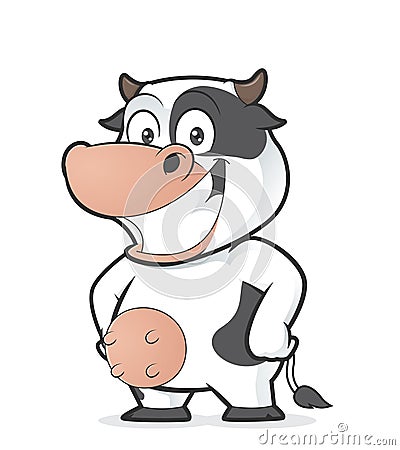 Cow with hand on hip Vector Illustration