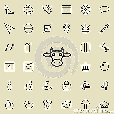 cow head icon. Detailed set of minimalistic line icons. Premium graphic design. One of the collection icons for websites, web desi Editorial Stock Photo