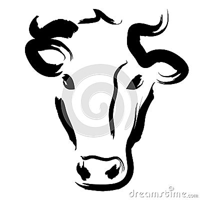 Cow head Logo. Vector Illustration