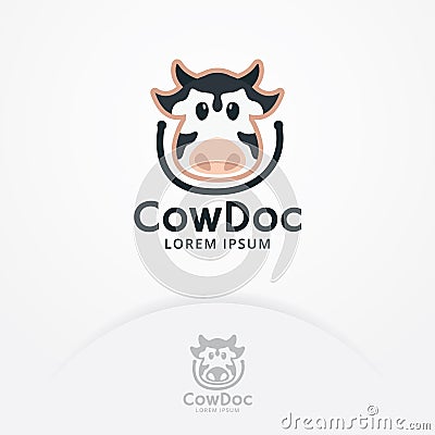 Cow head logo Vector Illustration