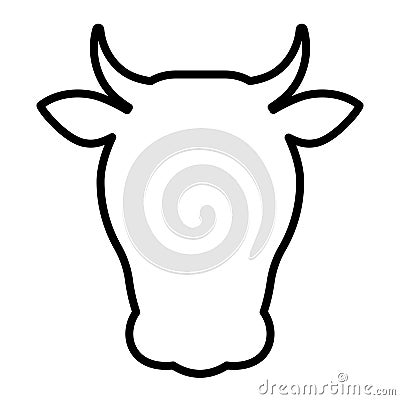 Cow head outline icon Vector Illustration