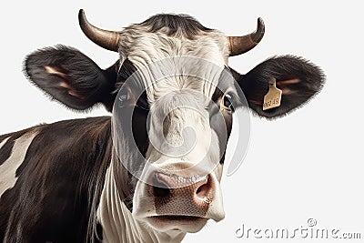 Cow with a heart-shaped nose. Stock Photo