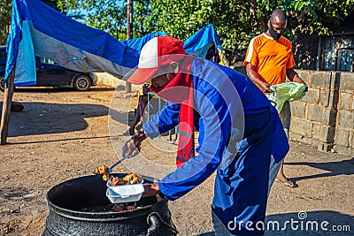 Cow heels cooking Stock Photo