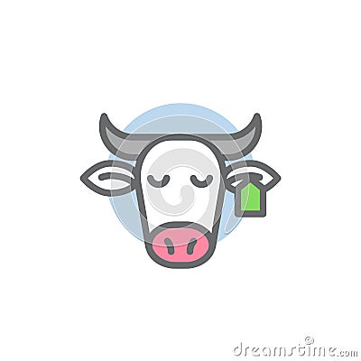 Cow icon illustartion. Vector Illustration