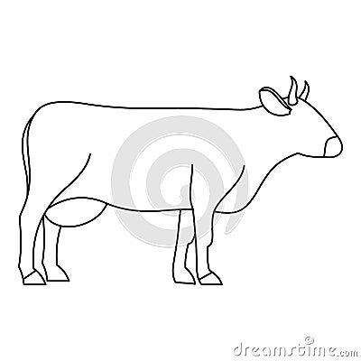 Cow icon, outline style Vector Illustration