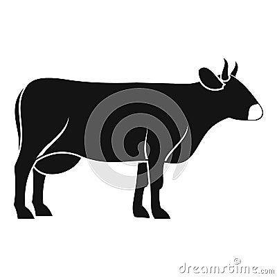 Cow icon, simple style Vector Illustration