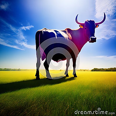 Cow isolated on white, transparent background, PNG, generative ai Stock Photo