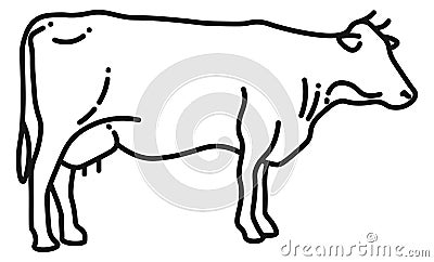 Cow line icon. Cattle symbol. Farm sign Vector Illustration