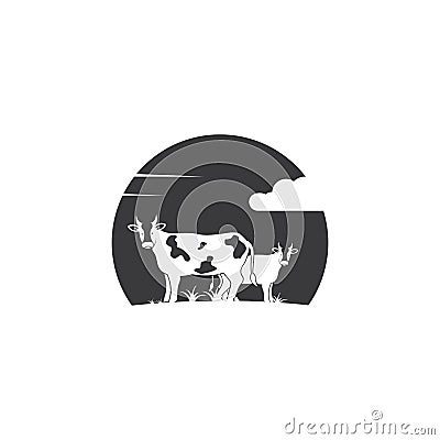 cow logo vector illustration templat Vector Illustration