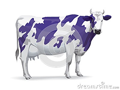 Cow in Milka style Vector Illustration