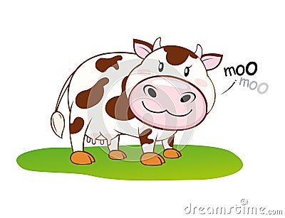 Cow moo moo Vector Illustration