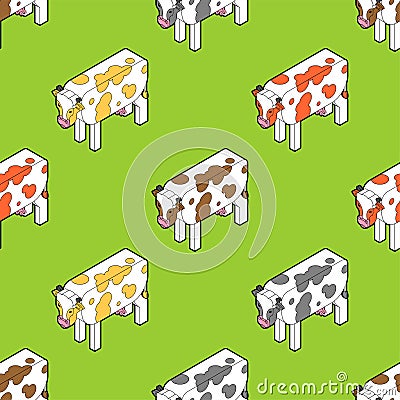 Cow pattern seamless. Cows background. Baby fabric texture Vector Illustration